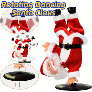Break Dancing Retro Santa Animated Toy Cute Novelty Rotate Santa Desktop Model For Home Decoration