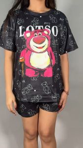 Plus Size Ternos for Women Outfit High Quality Loose Short-sleeved Tshirt+wide-leg Pant Casual Terno