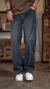 Celana jeans pria baggy pants korean style loose jeans straight jeans longgar celana jeans cowo kore