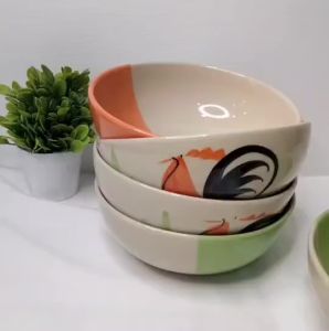 ถ้วยเซรามิค ชามเซรามิค ชามตราไก่ ถ้วยตราไก่ 7.5 นิ้ว เคลือบเงาสวยงาม ปลอดภัย เข้าไมโครเวฟได้