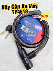 Khóa Dây Xe Máy Chống Trộm Tonyon 4518 - 18x1000mm