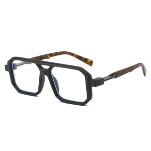Vintage Pilot Glasses Frame Blue Light Blocking Glasses Square Anti Blue Light Eyeglasses Frame Punk Style
