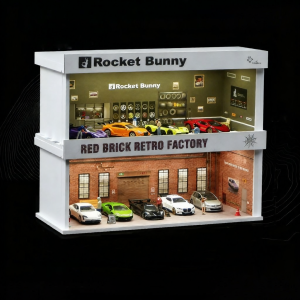 Model Car Storage Display Box 1:64 Scale Garage Scene