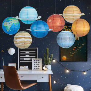 Solar System Planet Lanterns Outer Space Party Hanging Decorations Planet Paper Lanterns For Classroom Birthday Room Decorations