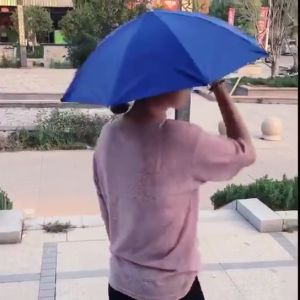 หมวกร่ม รมกันยูวี ใส่ง่าย กันฝนกันแดด ใช้ได้ทั้งผู้ใหญ่และเด็ก แบบพับ แข็งแรงทนทาน เส้นผ่าศูนย์กลาง 69cm