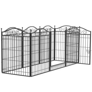 WISFOR 8 Panels Heavy Duty Dog Playpen Indoor Outdoor Pet Animal Dog Kennel Pen Fence Enclosure Cage Exercise