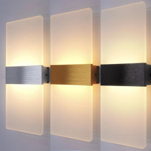 Modern Wall Sconces LED Wall Light 6 W/12 Wอะคริลิคโคมไฟ เหมาะสําหรับห้องนั่งเล่น Corridor ตกแต่งข้างเตียง