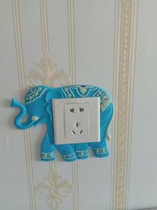 Socket decorative light switch wall sticker single and double protective cover 3D three-dimensional home creative frame night light anti dirt and shading