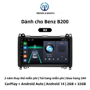 Đầu Radio Xe Hơi NAVIFLY Android 14 Dành Cho Mercedes Benz B200 Sprinter W906 W639 A B Class W169 W245 Viano Vito Với Carplay Và Android Auto