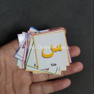 Stiker Kertas Belajar Anak Murah: Sticker Glossy Huruf Hijaiyah Isi 30 Pcs