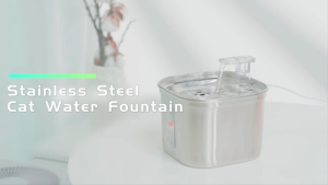 Lovinland Pet Water Dispenser 304 Stainless Steel Smart Cat Water Feeder Cat/Dog Water Level Window Automatic Drinking Water Constant Temperature Dog Feeding Cat Pet Supplies 2.2L