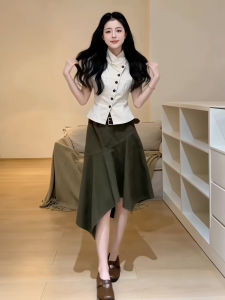 Karrar betsey | Bộ Đồ Thời Trang Elegante Áo T Tay Ngắn và Chân Váy Jean