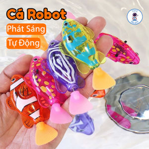 Đồ Chơi Cá Robot Phát Sáng Tự Bơi Trong Nước - Nhiều Màu Đèn LED Đồ Chơi Nhà Tắm Cho Bé