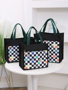 Large Capacity Commuter Lunch Box Bag Fashionable Versatile Student Book Bag Handheld Mommy Bag Trendy Nordic Style Storage Bag