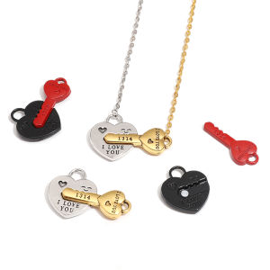 Alloy DIY Love Key Magnet Buckle Couple Pendant