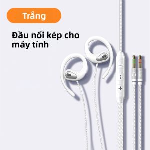 Tai Nghe Có Dây Hai Cổng Có Micrô Loại C/35MM Móc Tai Mềm Bằng Silicon Tai Nghe Nhét Tai Thể Thao Âm Thanh 9D Dành Cho Máy Tính Để Bàn