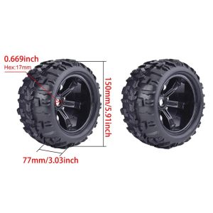 ZD Racing 150-170mm Rubber Tire Wheel Tyre Hub Rim 17mm Hex Set for 1/8 RC Car Monster Truck Redcat HPI Kyosho Hobao Hongnor