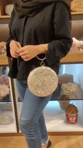 Waiwai Tas Kondangan Wanita Elegant Round Clutch Cantik Mewah 17239