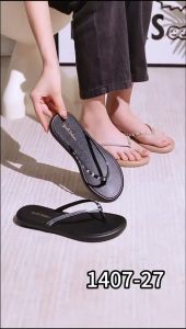 Sandal Jepit Remaja Jelly Teplek Gliter Flat Tali Simpel Tipis Trendi