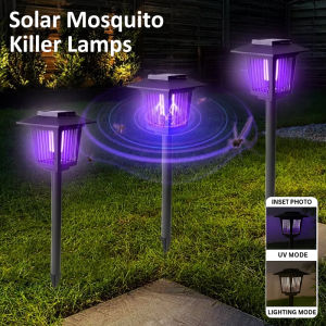 Solar Bug Zapper Outdoor Flying Insect Killer Hang or Stake in the Ground Waterproof for Indoor Outdoor Use Garden Patio Camping