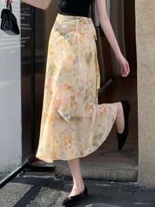 DAIXIANGFEIZI | Chân Váy Voan In Hoa Kiểu A Dây Slimming