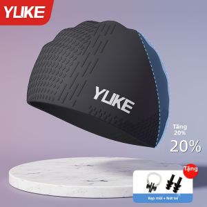 Yuke | Mũ Bơi Chống Thấm Nước Không Bị Bắt Dính Kích Cỡ Lớn Đặc Biệt Cho Tóc Dài Bảo Vệ TaiThoải Mái
