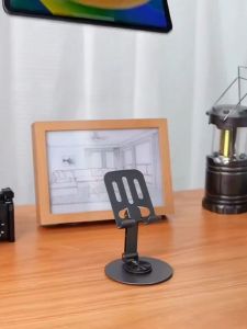 Cell Phone Stand Adjustable Foldable Phone Holder for Desk Rotatable Aluminum Alloy Anti-Slip Dock Phone Holder ( 8001 )