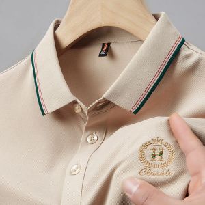 Paul Pure Cotton Summer Short Sleeve Polo Shirt Loose Fit Embroidered Mens T-Shirt Large Size Casual Basic Style for Youth