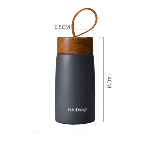 Bình Giữ Nhiệt Chân Không Thép Không Gỉ Hai Lớp 280ml Cốc Nước Gỗ Di Động Chai Nhỏ Gọn Dành Cho Phụ Nữ Ngoài Trời