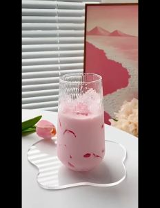 YoPo Water Cup Coffee Milk Vertical Pattern Glass Simple Style High-Value Household Drink Cups 500ml