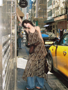 Váy Dài Không Tay in Hoa Cổ Điển Váy Dài Rộng Váy Công Sở Thanh Lịch Váy Mùa Thu Váy Nữ Váy Chữ A Váy Không Tay