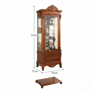 Solid Wood American & European Style Double-Door Bar Cabinet