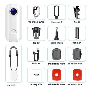 Camera Hành Động SJCAM C100 Plus 4K EIS Chống Nước Giám Sát Khi Đạp Xe Camera Thể Thao Độ Sâu 30M WiFi 2.4G Dành Cho Mũ Bảo Hiểm Xe Đạp Xe Máy