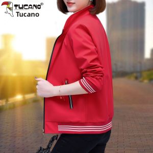 TUCANO Ladies Short Baseball Jacket Loose Fashionable Versatile Spring Autumn New Style Woodpecker Ladies Premium Outerwear