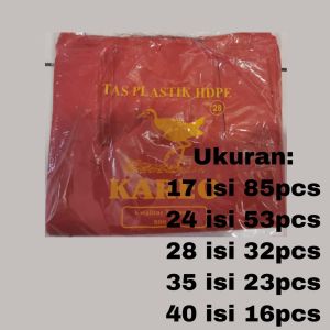 Kantong Plastik Kresek Kareo Tebal Merah Ukuran 17 24 28 35 40 Merah