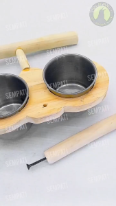 SEMPATI GROSIR Tangkringan Mainan Ayunan Fullset Isi 10 Pcs Tempat Makan Minum Burung Lovebird Parkit Kenari Parrot Falk Sunconure Sugar Glider SGD Hamster Marmut Landak mini Kayu Ateraktif Tipe D Tenggeran Sangkar Kandang Hewan