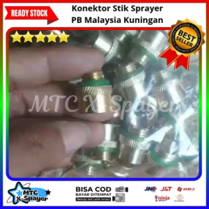 Konektor Sprayer PB Malaysia 14mm ke 10mm | Nepel Konektor Stik Malaysia Drat Umum Ke Drat Malaysia