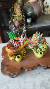 Patung Naga Feng Shui Vintage / Vintage Dragon Figurine/复古彩绘龙摆件
