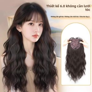 MONLEYTA | Móc nối tóc giả nữ dài xoăn tự nhiên vô hình tăng khối lượng tóc giả bộ tóc nối sóng lớn giả mèo nhân tạo