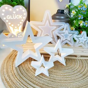 3PCS Star-Shaped Silicone Casting Molds 3D Hollow Star DIY Craft Molds for Epoxy Resin Plaster Home Christmas Decorations