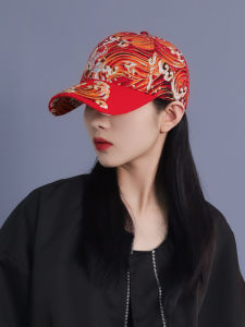 หมวกเบสบอลสไตล์ลำลอง หมวกทรงปากเป็ดสีแดง ลายปลาคาร์ป หมวกฤดูใบไม้ร่วง หมวกทรงปากเป็ด หมวกแฟชั่น หมวกกันแดด