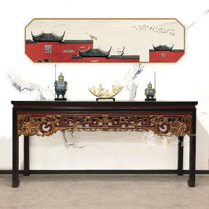 Traditional Chinese Style Antique Solid Wood Carved Side Table