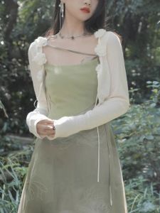 Áo Len Cardigan Mỏng Bằng Lụa Băng Chống Nắng Mùa Hè Áo Khoác Ngoài Kiểu Pháp Áo Sơ Mi Dài Tay Áo Khoác Ngoài Cho Phụ Nữ