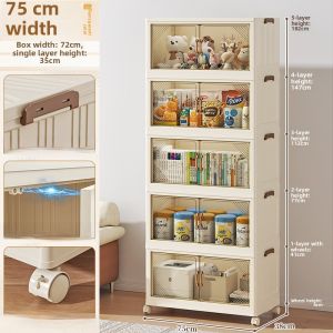 Foldable Multi-layer Storage Cabinet for Living Room Toys Clothes Organizer Box Home Use North European Style Storage Solution