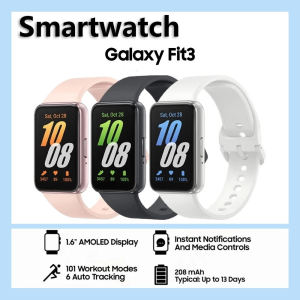 【Local shipment】Galaxy Fit 3 Smartwatch 1.6" AMOLED Display Smart Band Bluetooth Fitness Tracker Smart Band Bluetooth Waterproof Smartwatch 100+ Watchfaces Modes Oxygen & Heart Rate Blood Pressure Monitor Fitness Tracker Bracelet Mini Women Band IP67