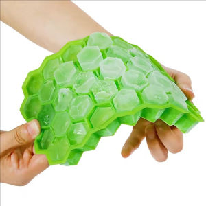 Polocat 37 Grid Ice Cube Mold Reusable Silicone Ice Cube Mold BPA Free Ice Maker with Lids DIY Ice Cube Tray