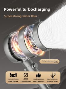 Supercharged Shower Head Bathroom Set Super Pressure Bath Head Spray Nozzle Shower Sprinkler ABS Plastic Nordic Style