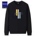 Lormen Men's round Neck Hoodie Long Sleeve Casual Fashion Print Spring New Style Versatile Base Shirt Comfortable Cotton Blend. 