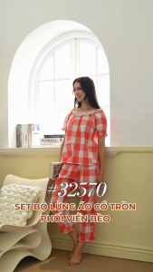 Bộ lửng cổ tròn viền ren mặc nhà JUBBIE - 32570