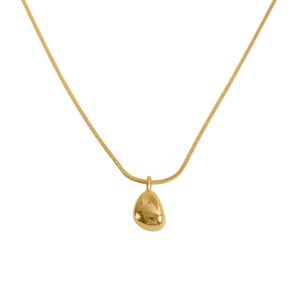 Solid Chunky Teardrop Waterdrop Pendant Chain Necklace • Waterproof Non Tarnish • 18K Gold Plated 316L Stainless Titanium Steel Fashion Jewellery Necklaces Women NL316 Solis Jewelry